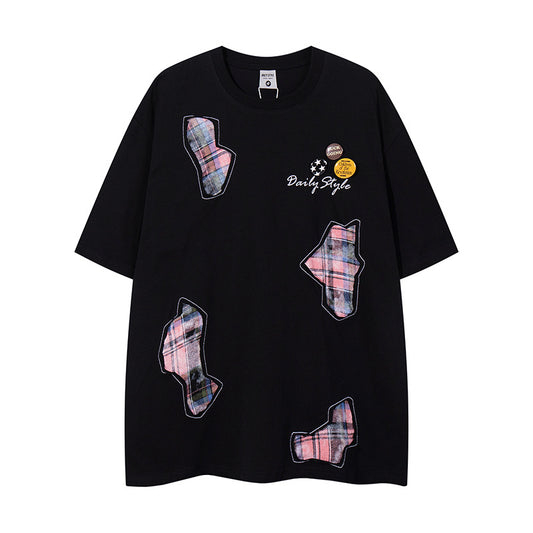 UNIKCOSA Velora Streetwear Applique Embroidered T Shirt 💫