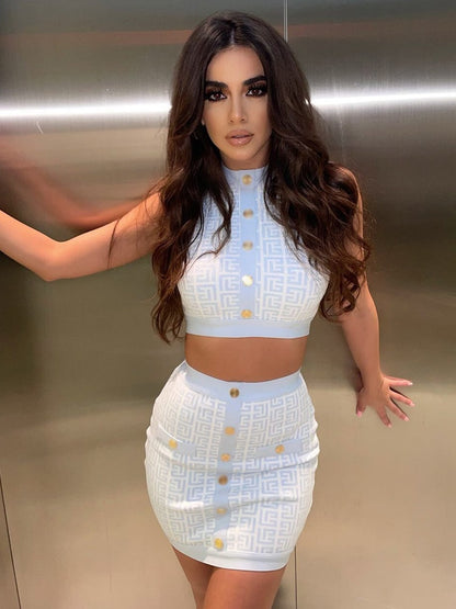 UNIKCOSA LuxeEase Two-Piece Set Jacquard Stand Collar 💫