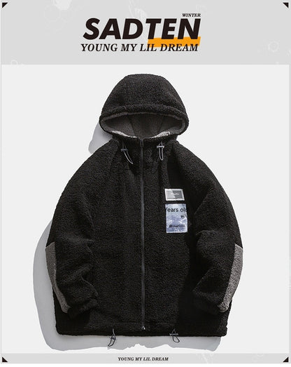 UNIKCOSA NoirFit Men Fleece Lined Winter Coat With Hood 💫