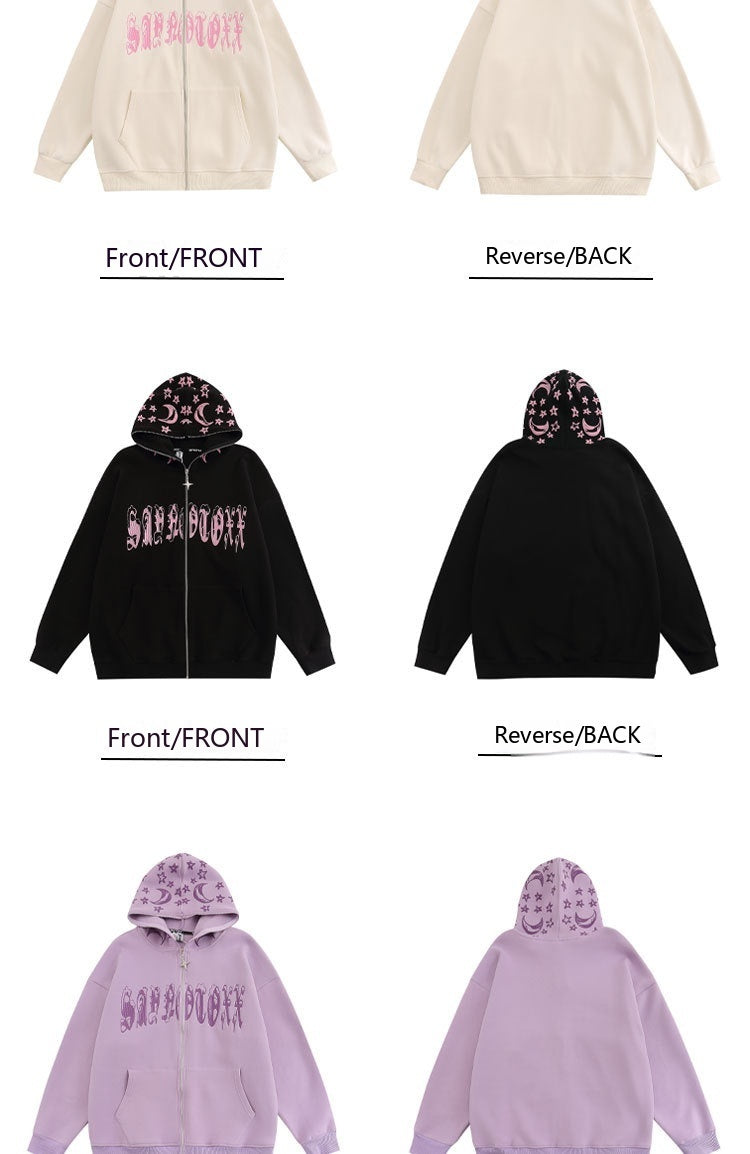 UNIKCOSA Velora High Street Embroidered Letter Hoodie Coat 🌆