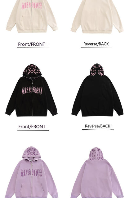 UNIKCOSA Velora High Street Embroidered Letter Hoodie Coat 🌆