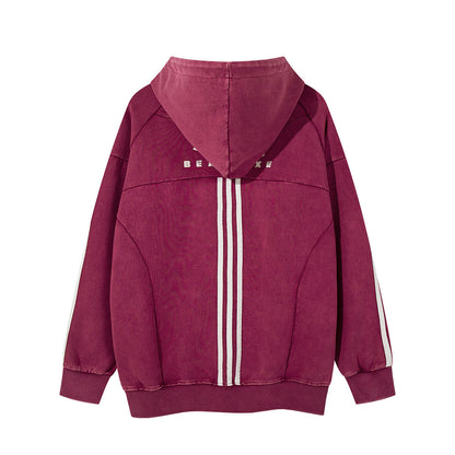 UNIKCOSA UrbanSoul Striped Patchwork Hoodie Pullover 💫