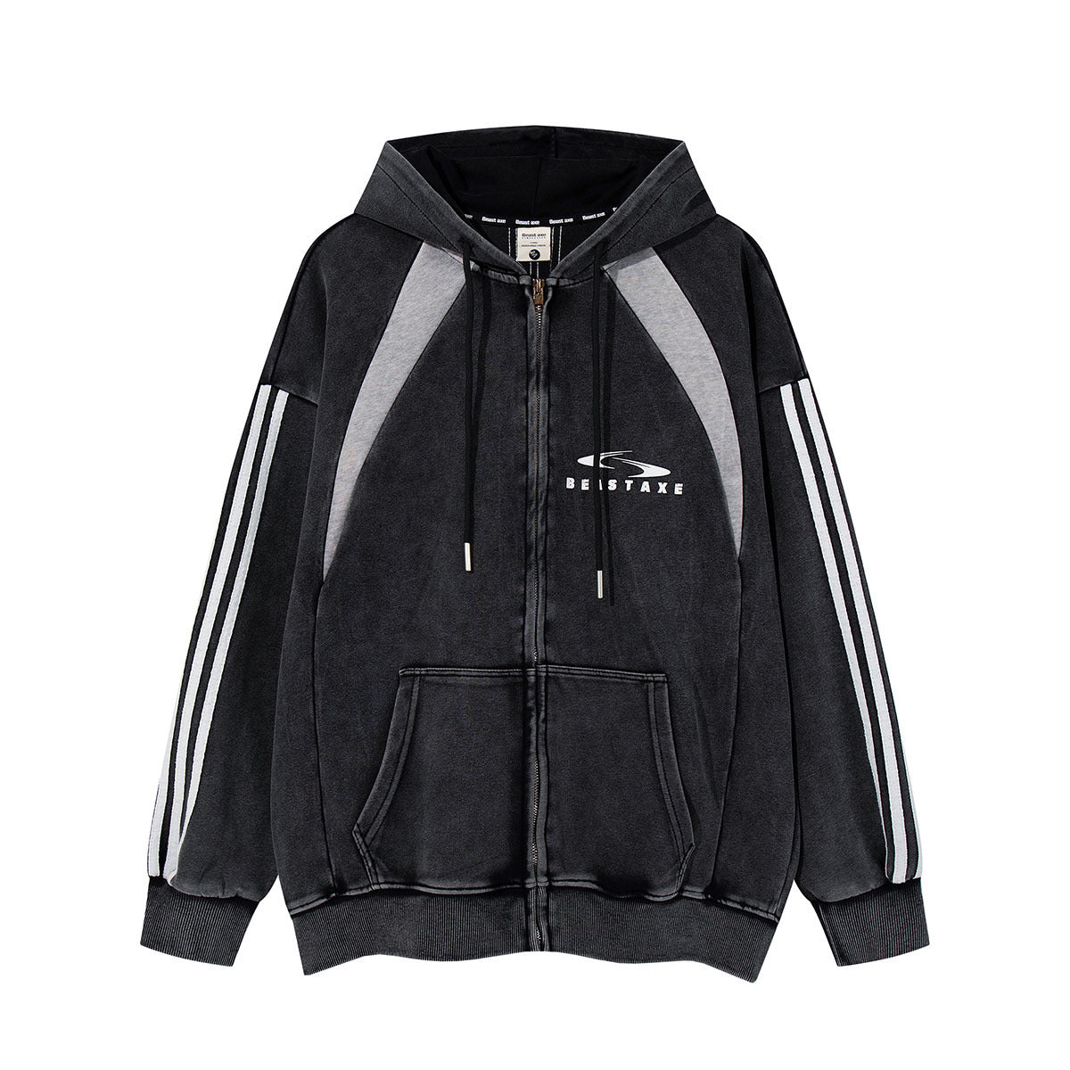 UNIKCOSA UrbanSoul Striped Patchwork Hoodie Pullover 💫