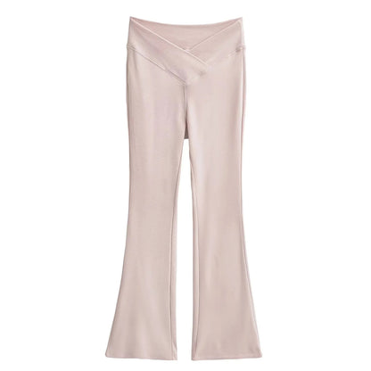 UNIKCOSA NoirFit Black V Shaped Cross Waist Flared Pants 💫