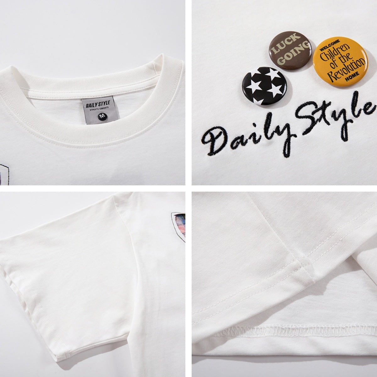 UNIKCOSA Velora Streetwear Applique Embroidered T Shirt 💫