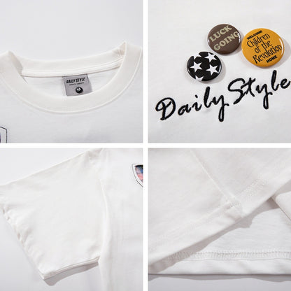 UNIKCOSA Velora Streetwear Applique Embroidered T Shirt 💫