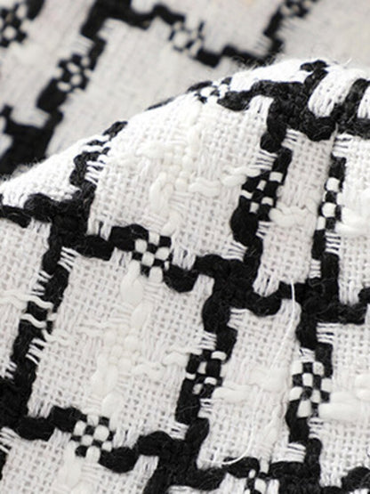 UNIKCOSA NoirFit Beaded Check Wool Coat Craftsmanship 🖤