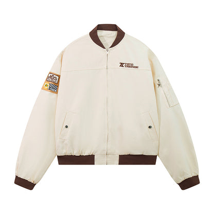 UNIKCOSA Velora Apricot Pilot Jacket Casual Zip Front 💫