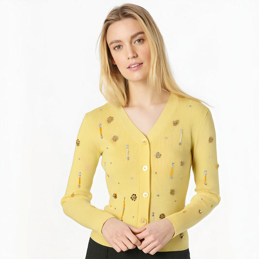 UNIKCOSA Velora V-Neck Knitted Cardigan And Camisole Set 💫