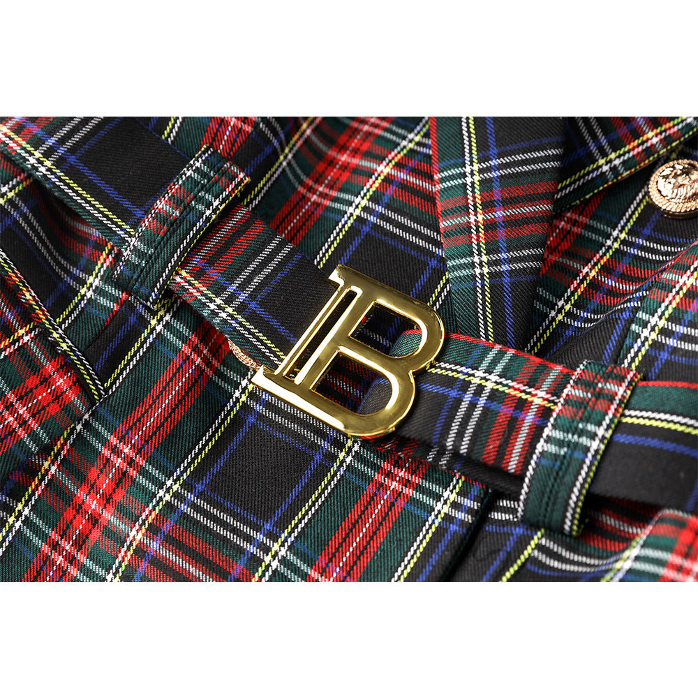 UNIKCOSA LuxeEase Checkered Red Black Cinching Skirt 💫