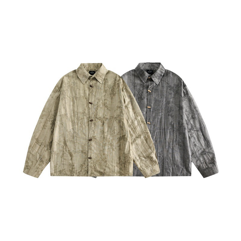 UNIKCOSA UrbanSoul Printed Loose Fitting Shirt Darkgrey 💫