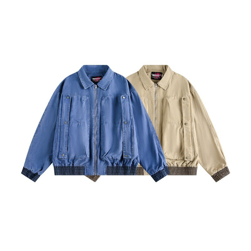 UNIKCOSA LuxeEase Vertical Double Pocket Flight Jacket 🌆