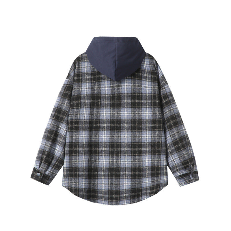 UNIKCOSA LuxeEase Checkered Hooded Shirt For Men Casual 💫