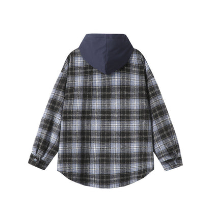 UNIKCOSA LuxeEase Checkered Hooded Shirt For Men Casual 💫