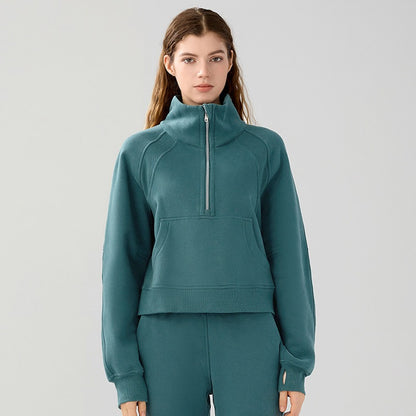 UNIKCOSA VelvetWarm Luxe Short Sports Sweatshirt for Women ❄️