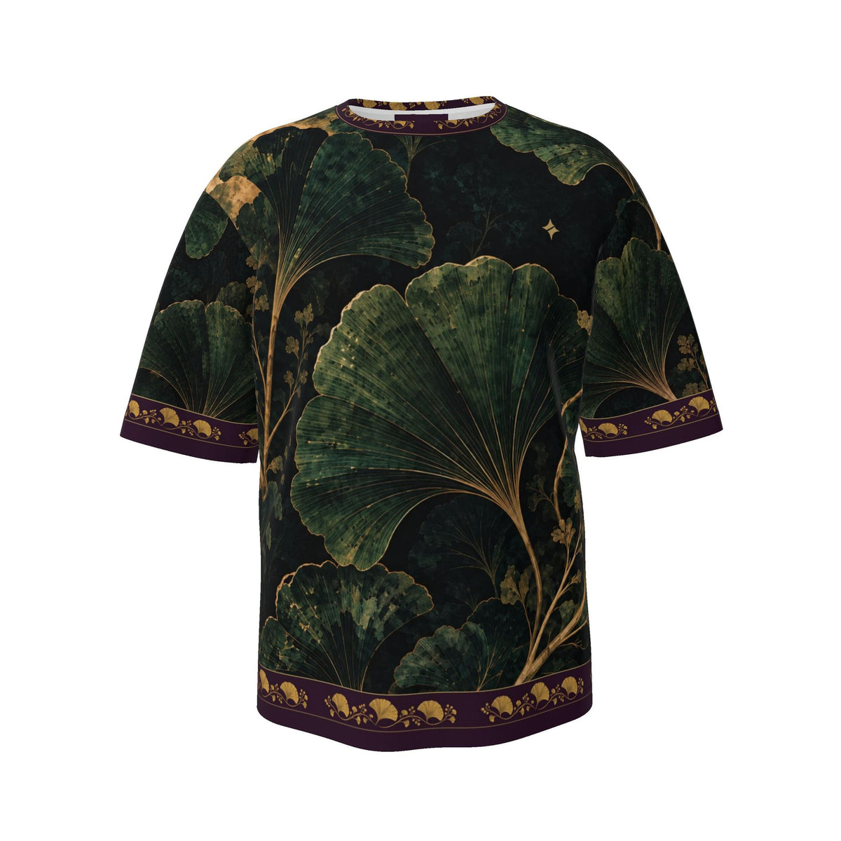 Verdant Ginkgo Luxury Oversized Cotton T-Shirt