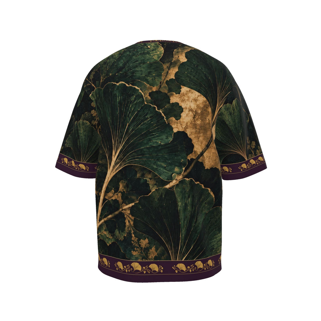 Verdant Ginkgo Luxury Oversized Cotton T-Shirt