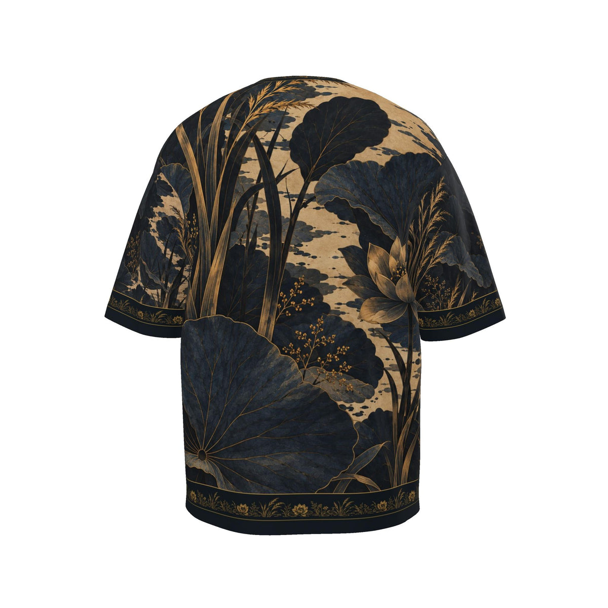 Midnight Lotus Luxury Oversized Cotton T-Shirt