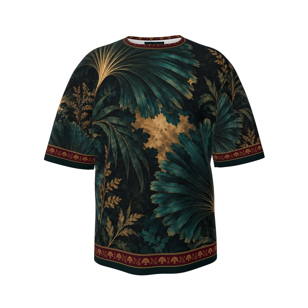 Teal Fan Reverie Luxury Oversized Cotton T-Shirt