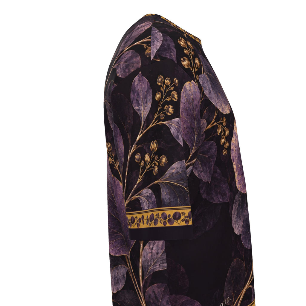 Amethyst Leaf Nocturne Luxury Oversized Cotton T-Shirt