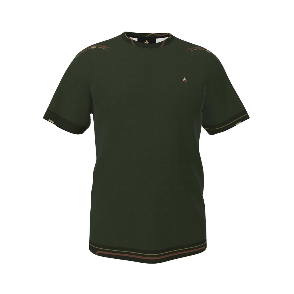 Olive Cipher Luxury Boxy Cotton T-Shirt