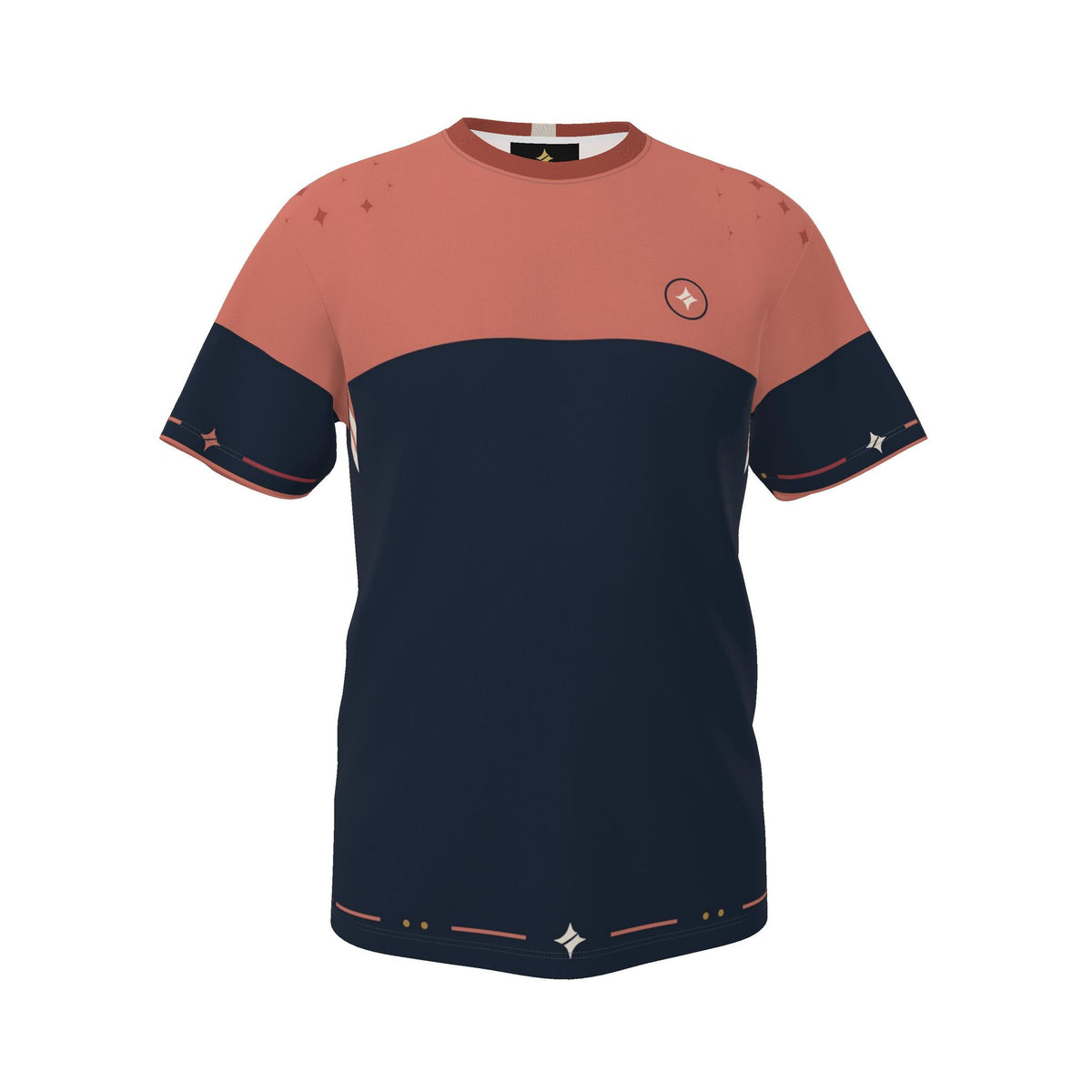 Coral Nocturne Luxury Boxy Cotton T-Shirt
