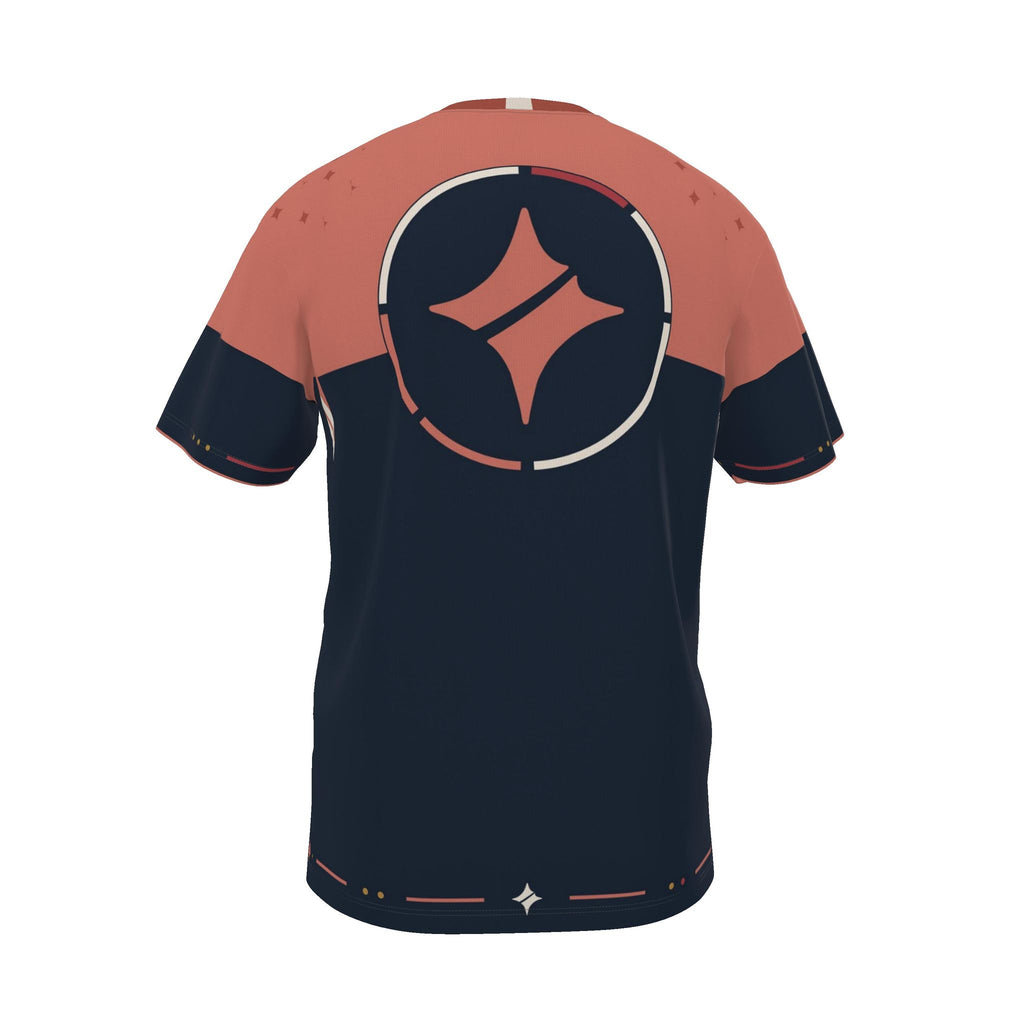 Coral Nocturne Luxury Boxy Cotton T-Shirt
