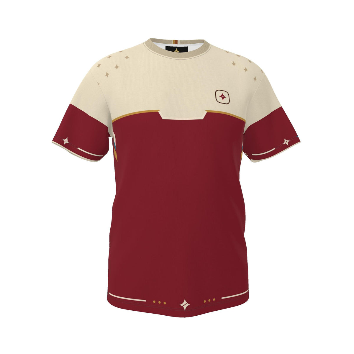 Ivory Crimson Frame Luxury Boxy Cotton T-Shirt