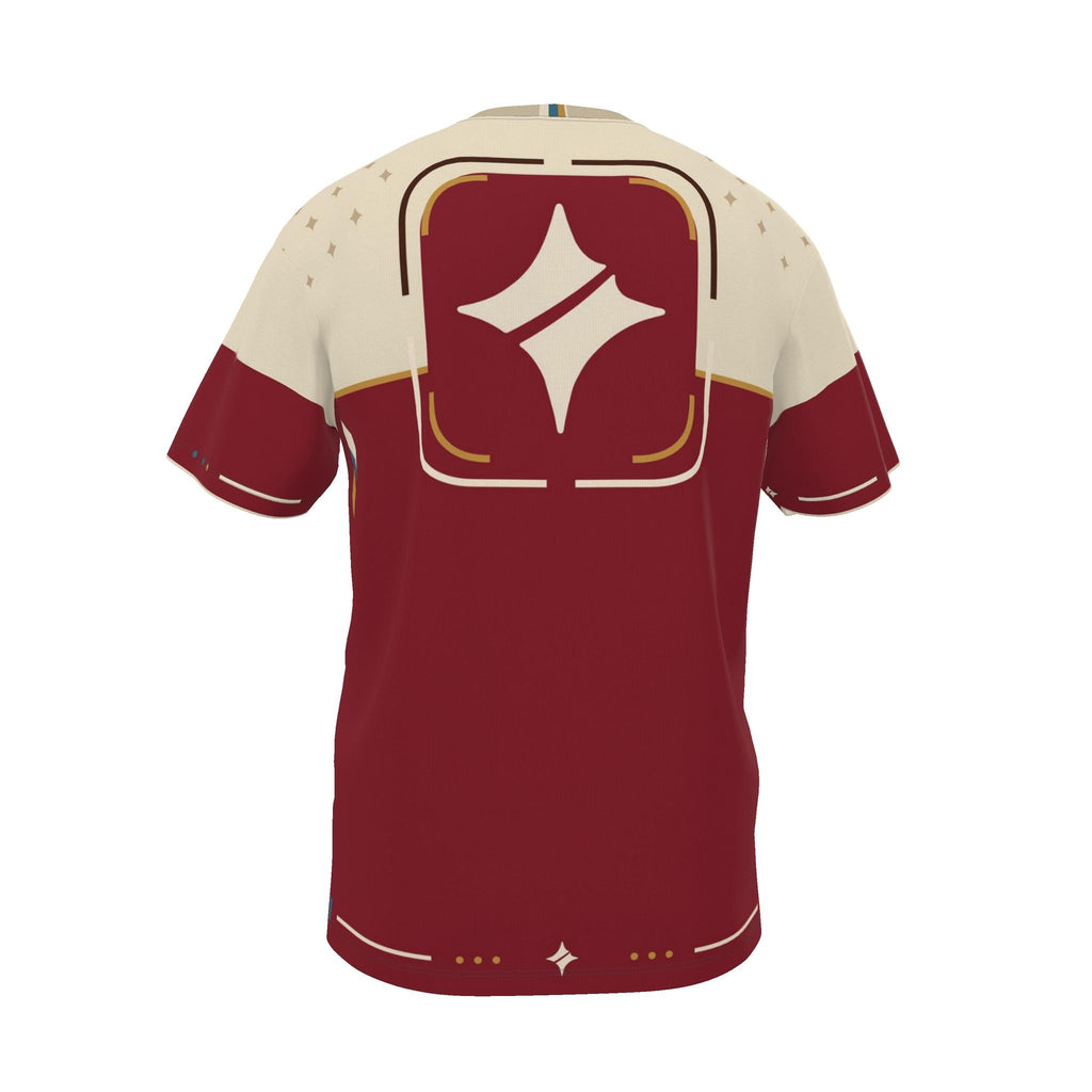 Ivory Crimson Frame Luxury Boxy Cotton T-Shirt