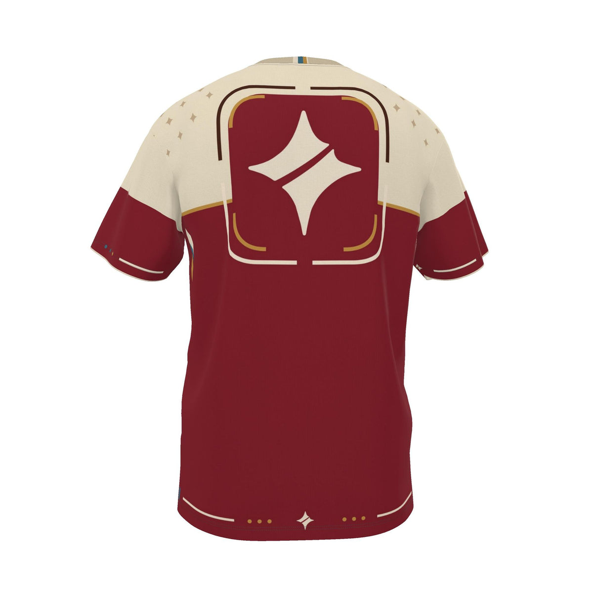 Ivory Crimson Frame Luxury Boxy Cotton T-Shirt