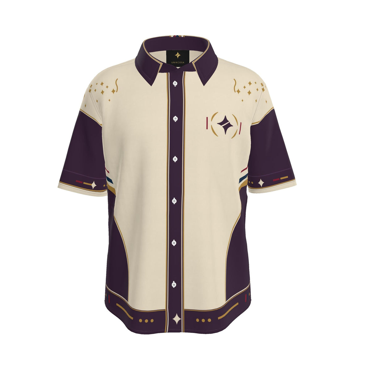 Royal Promenade Luxury Cotton Satin Button-Up Shirt