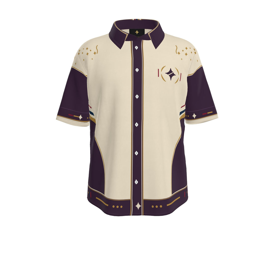Royal Promenade Luxury Cotton Satin Button-Up Shirt