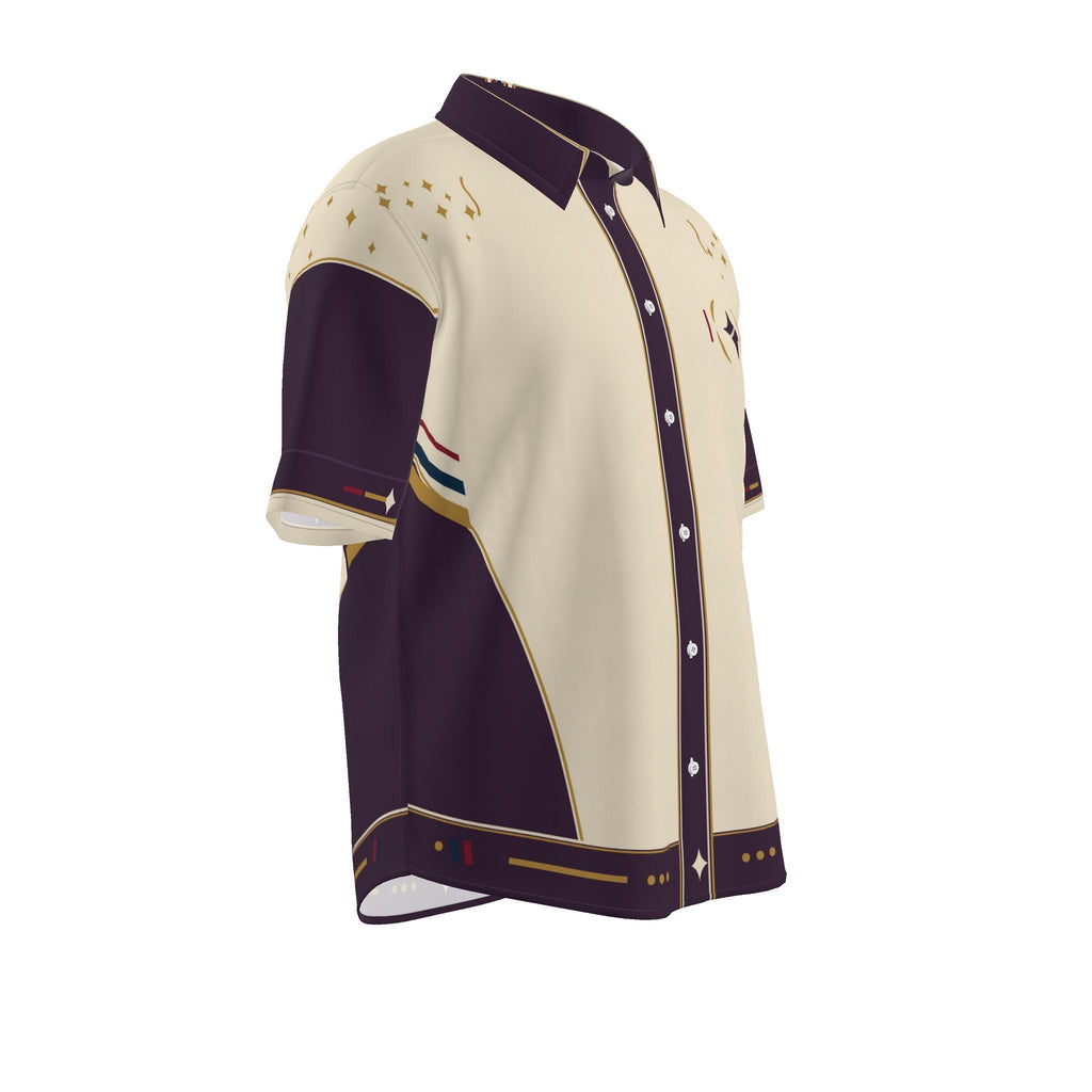 Royal Promenade Luxury Cotton Satin Button-Up Shirt