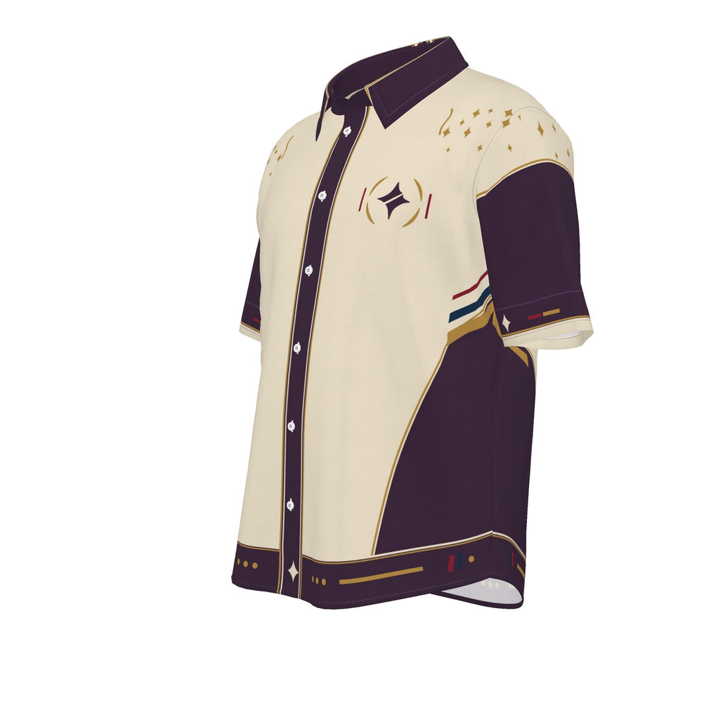 Royal Promenade Luxury Cotton Satin Button-Up Shirt
