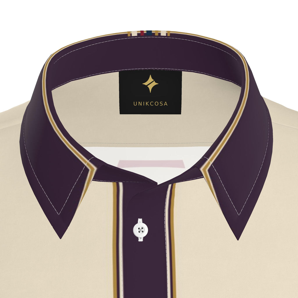 Royal Promenade Luxury Cotton Satin Button-Up Shirt