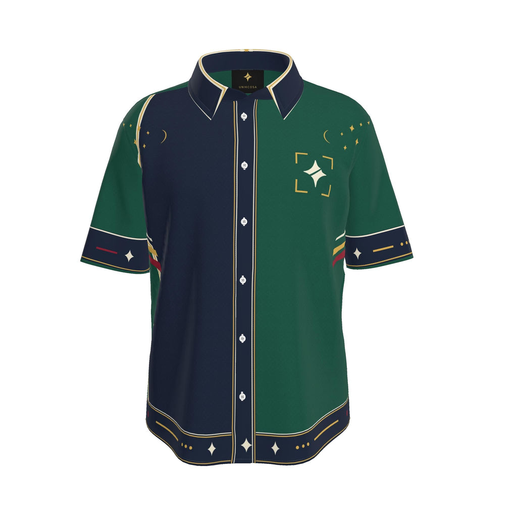 Emerald Loggia Luxury Cotton Satin Button-Up Shirt