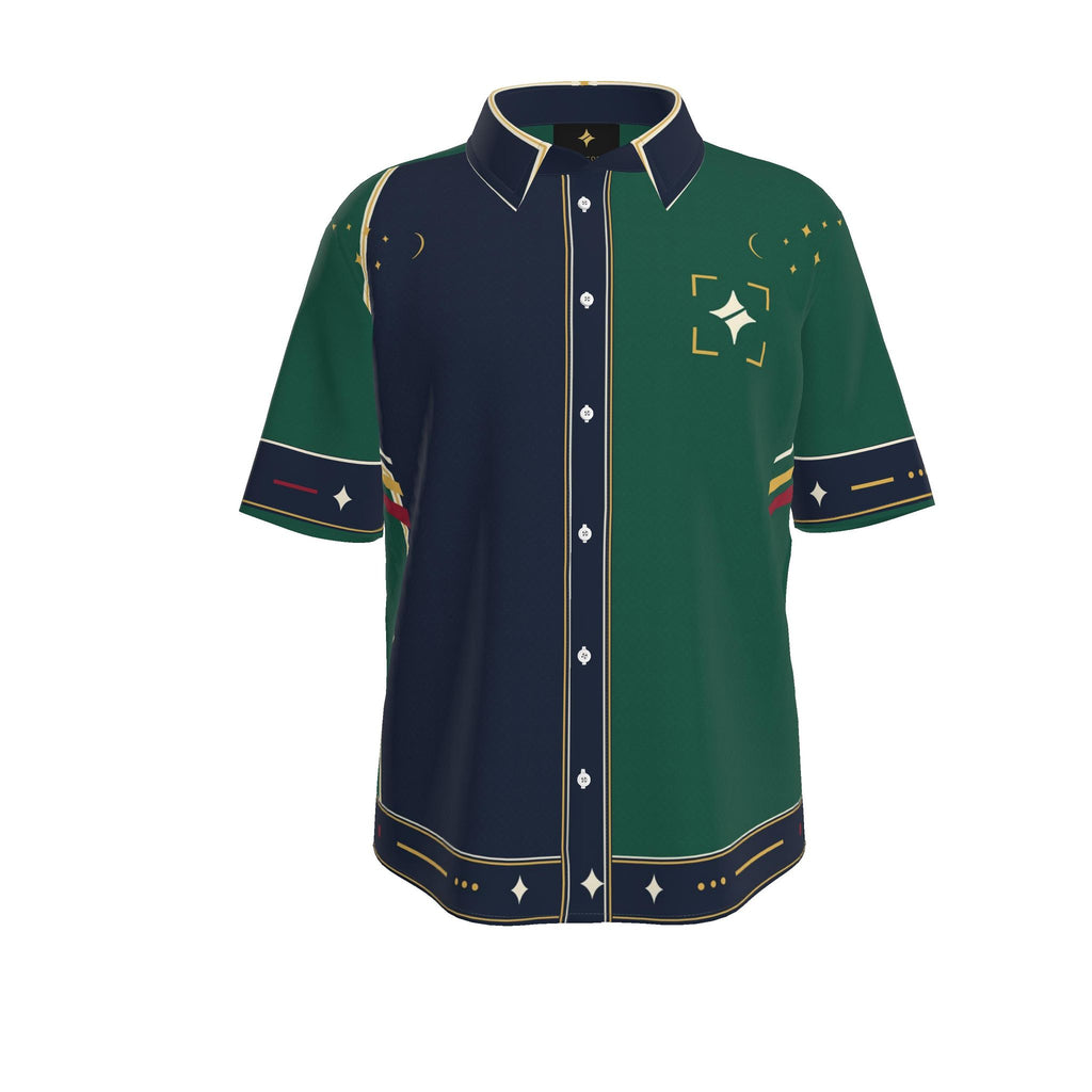 Emerald Loggia Luxury Cotton Satin Button-Up Shirt