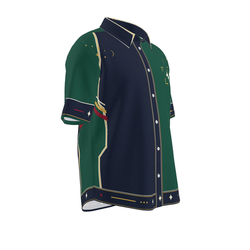 Emerald Loggia Luxury Cotton Satin Button-Up Shirt