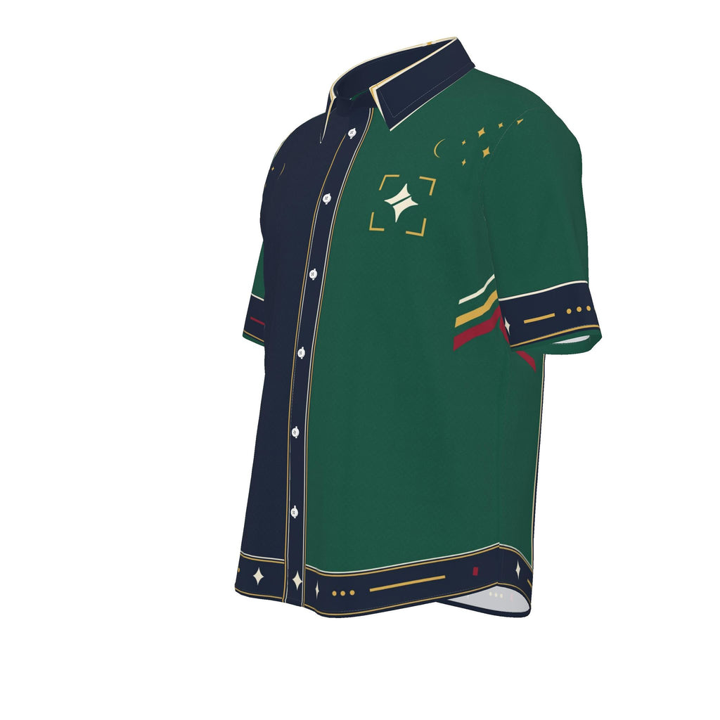Emerald Loggia Luxury Cotton Satin Button-Up Shirt