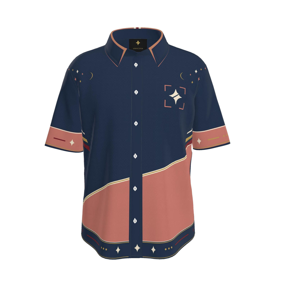 Midnight Rose Tide Luxury Cotton Satin Button-Up Shirt