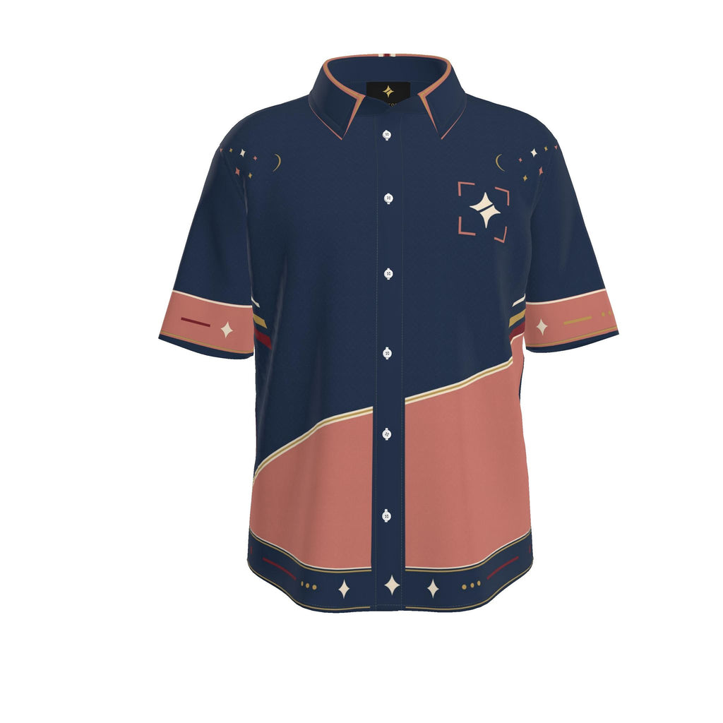 Midnight Rose Tide Luxury Cotton Satin Button-Up Shirt