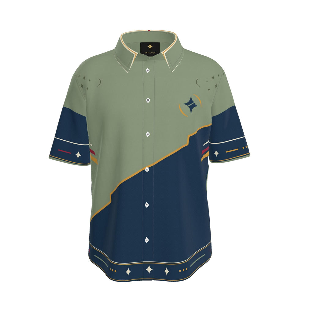 Sage Pavilion Luxury Cotton Satin Button-Up Shirt