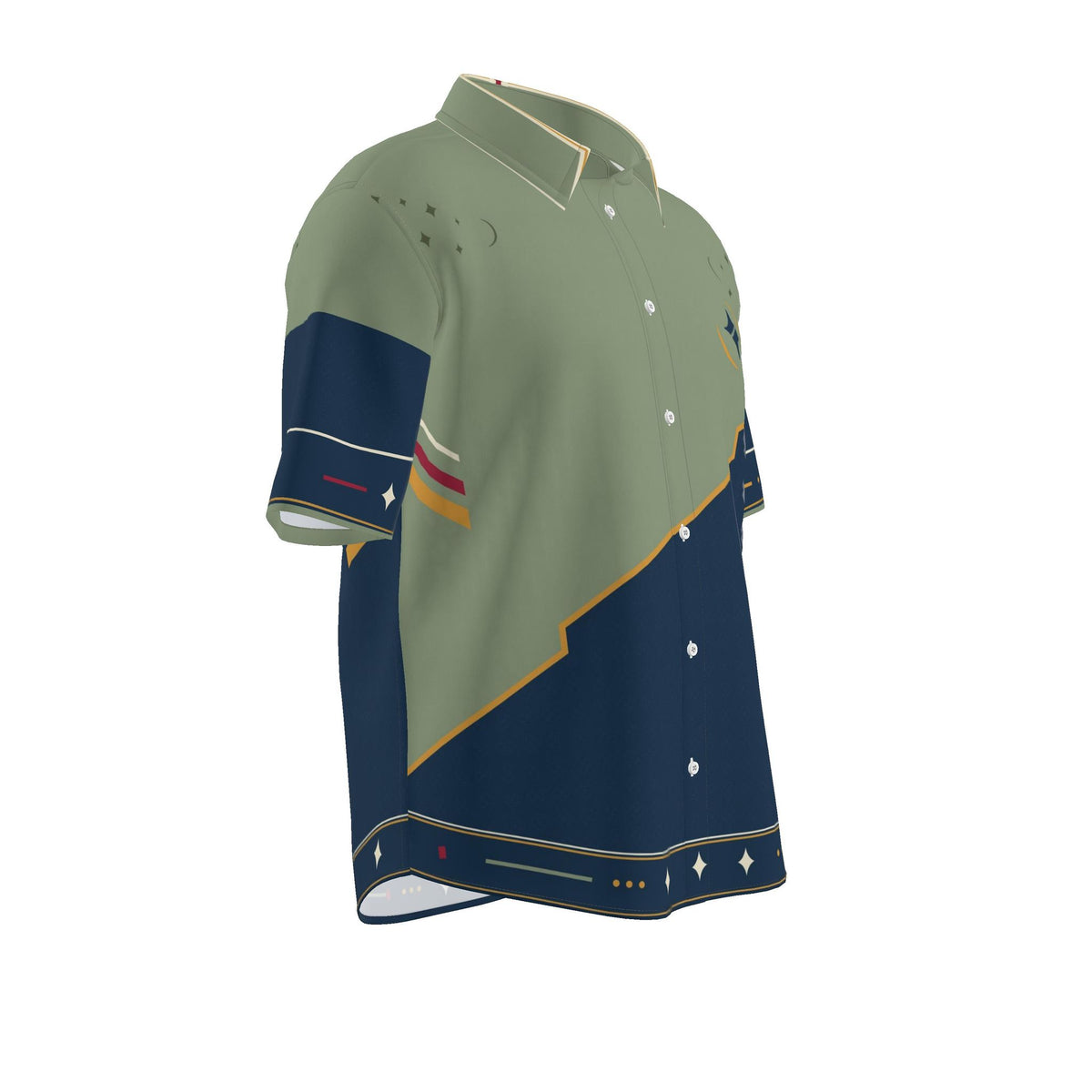 Sage Pavilion Luxury Cotton Satin Button-Up Shirt