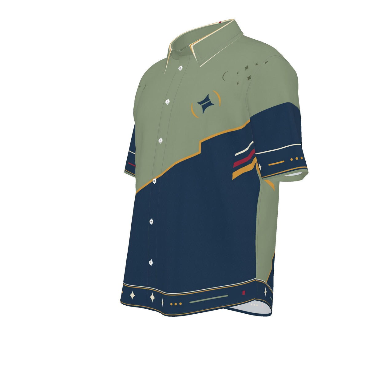 Sage Pavilion Luxury Cotton Satin Button-Up Shirt