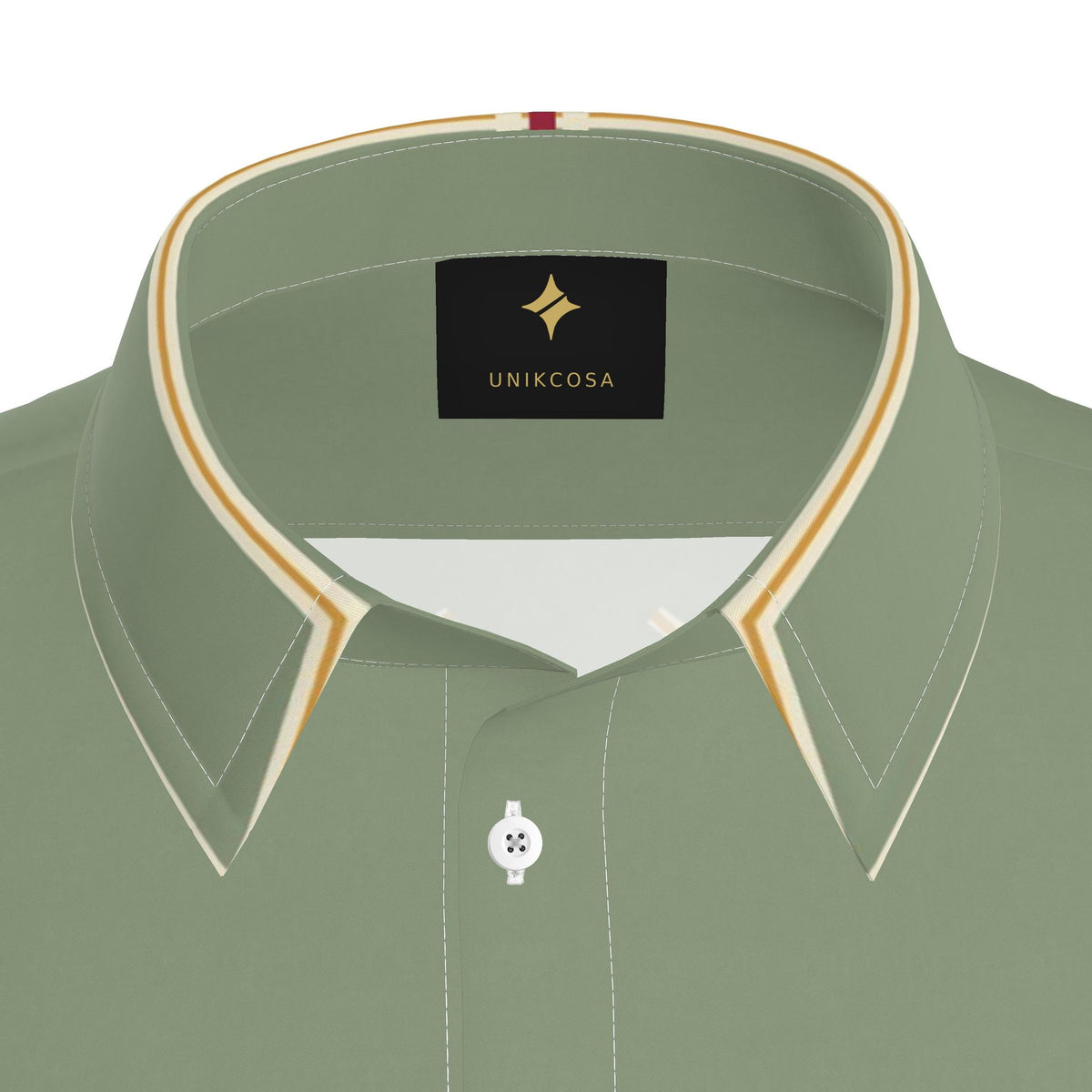 Sage Pavilion Luxury Cotton Satin Button-Up Shirt
