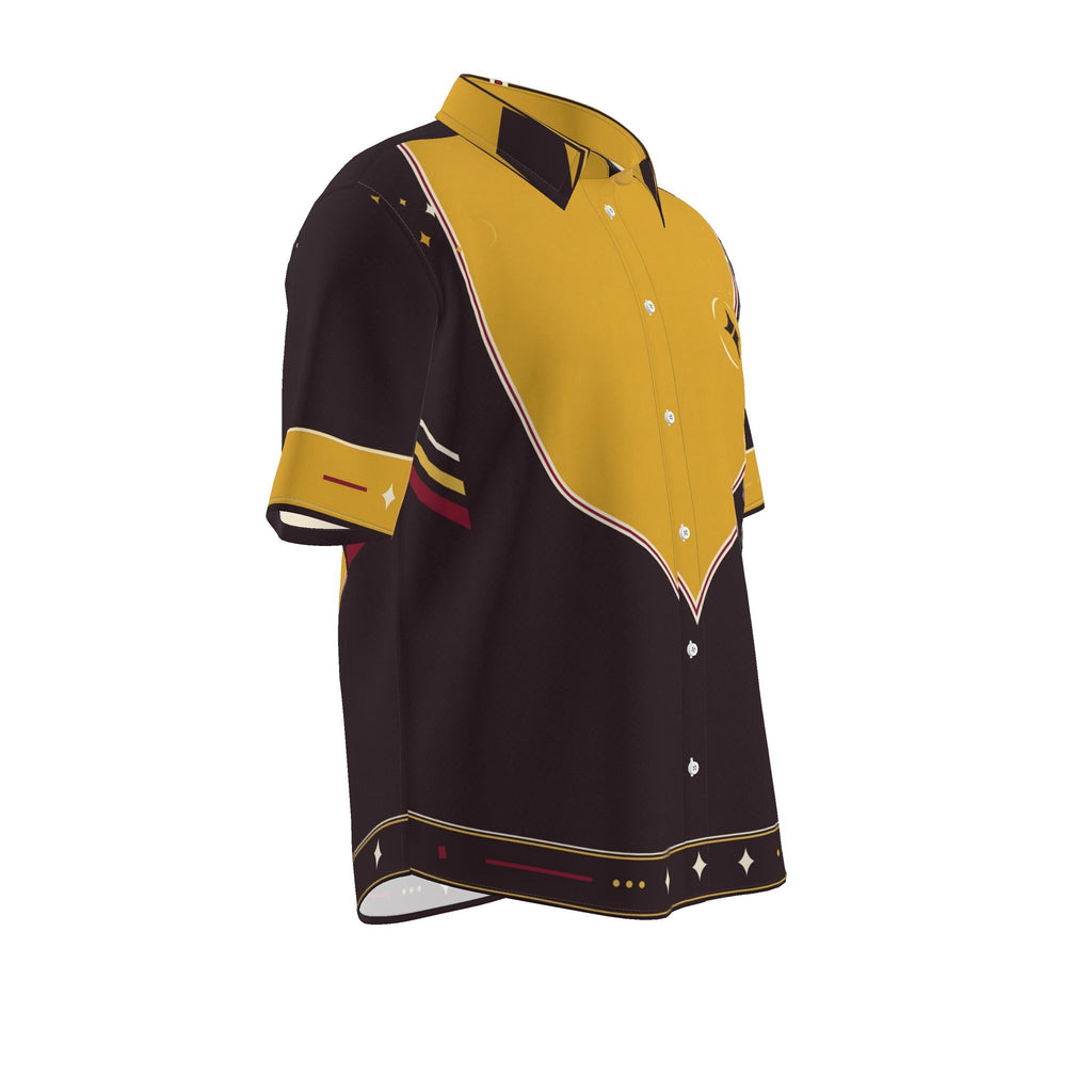 Solar Portico Luxury Cotton Satin Button-Up Shirt