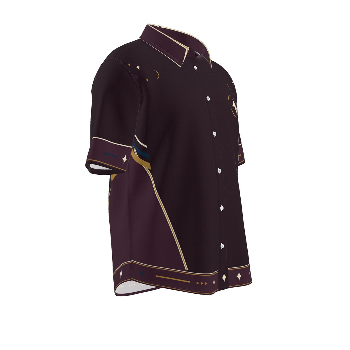 Plum Nocturne Luxury Cotton Satin Button-Up Shirt