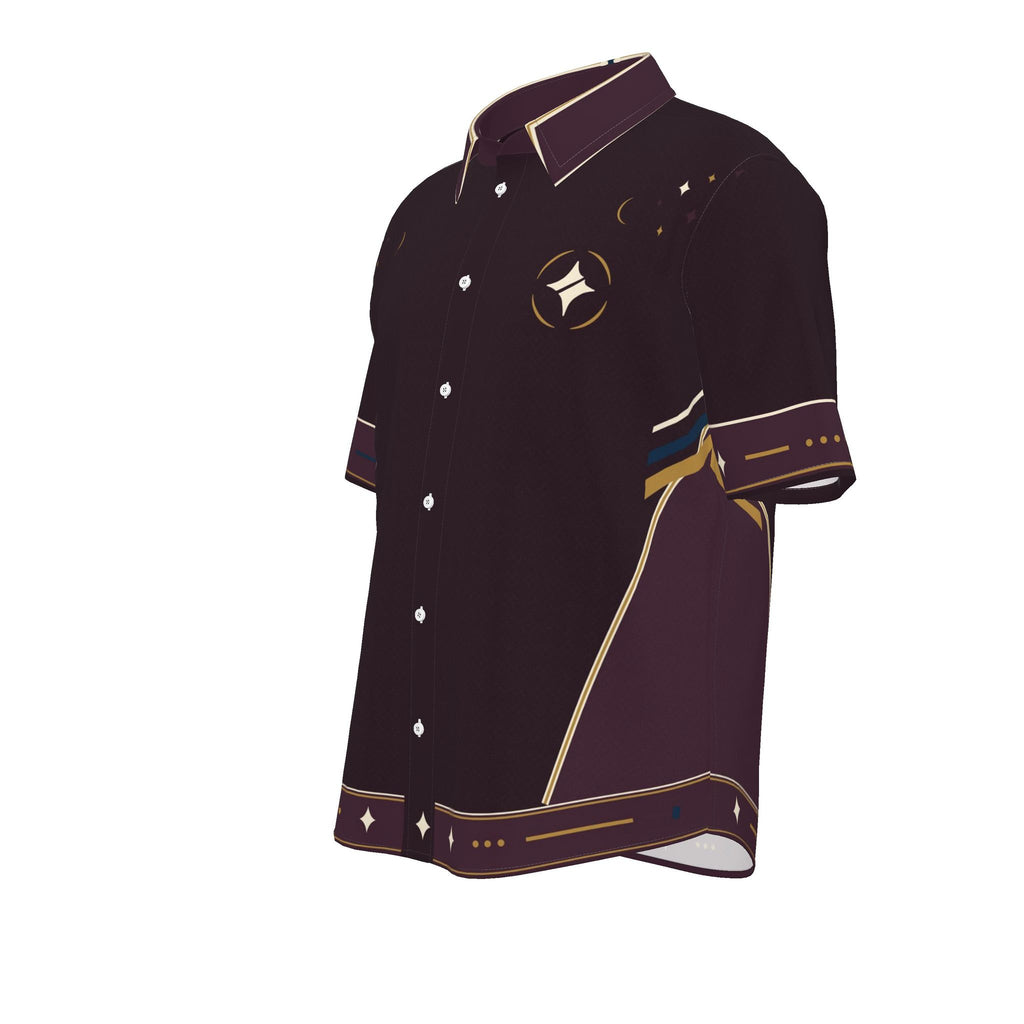Plum Nocturne Luxury Cotton Satin Button-Up Shirt