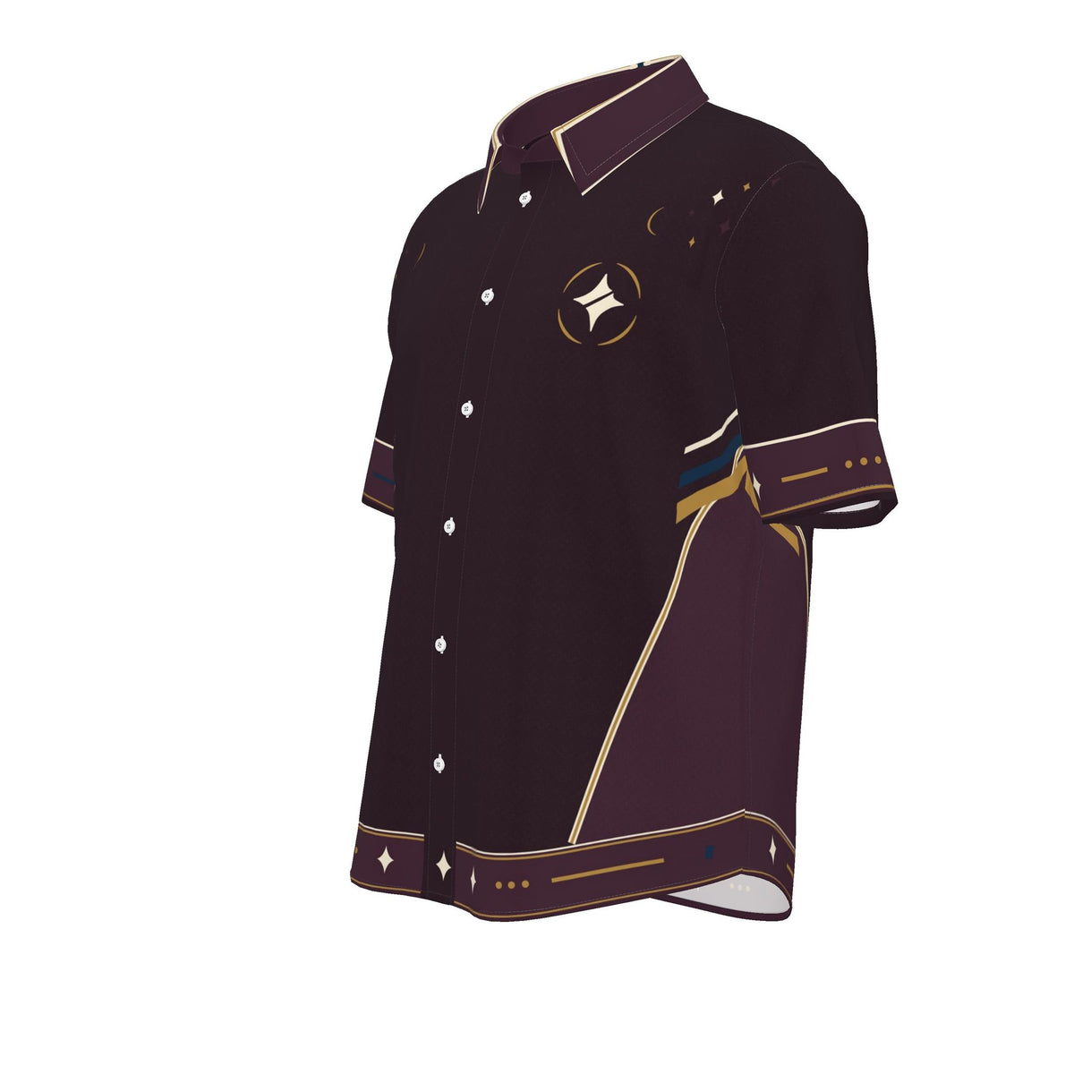 Plum Nocturne Luxury Cotton Satin Button-Up Shirt