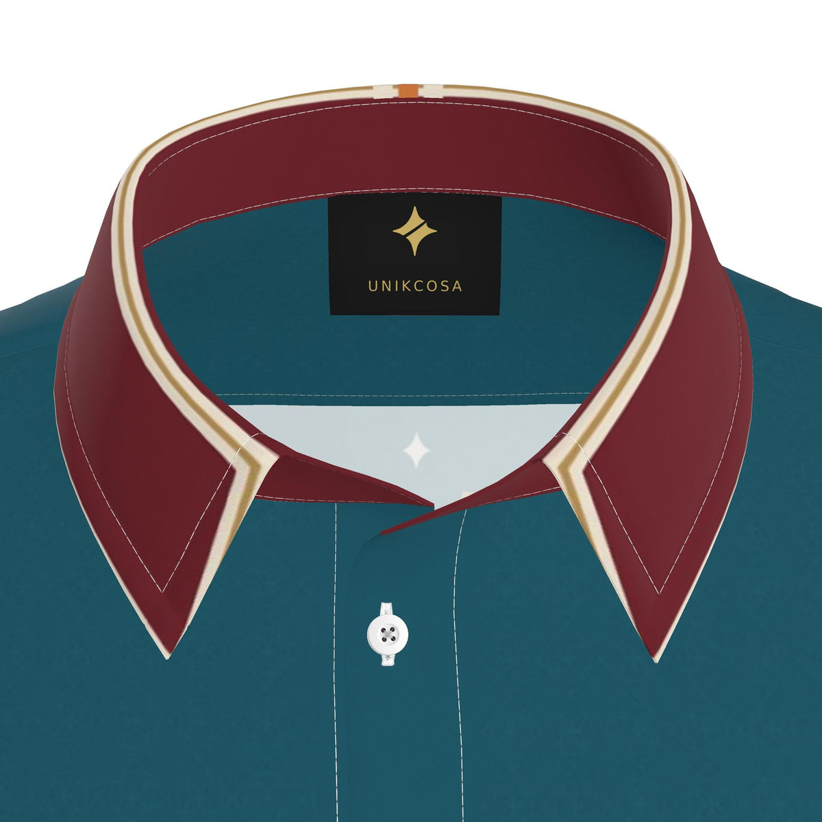 Peacock Parallax Luxury Cotton Satin Button-Up Shirt